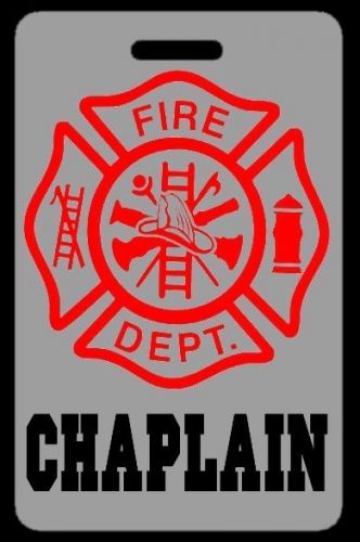 Lo-viz gray chaplain firefighter luggage/gear bag tag - free personalization for sale