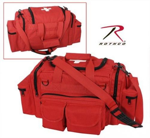 EMS- EMT  Emergency Medical Response Bag Trauma Bag Red Rescue Bag