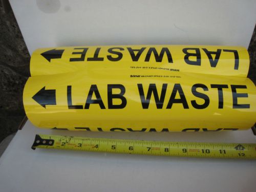 5 Brimar Brand Sign LAB WASTE  Style B 1-1/8 in x 2-3/8 inch   pipe