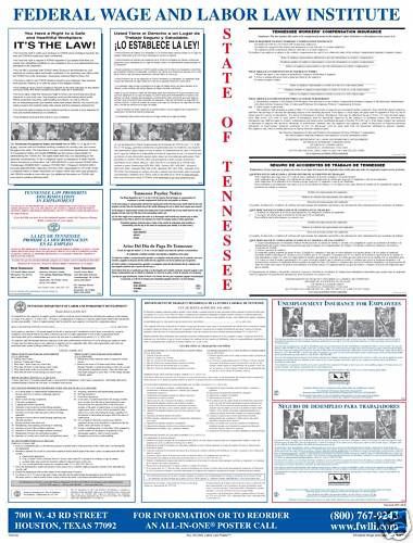 Tennessee (TN) All-In-One Labor Law Poster
