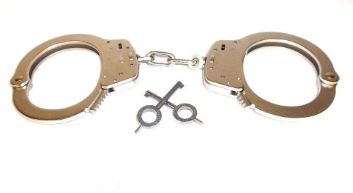 Smith &amp; wesson model 100 silver nickel police security guard pro handcuffs [new] for sale