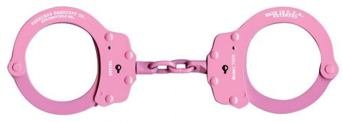 Peerless police chain link pink plated finish handcuffs model 750b for sale