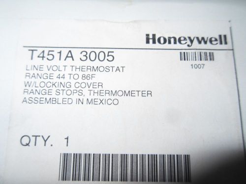 (rr14-2) 1 nib honeywell t451a-3005 line volt thermostat for sale