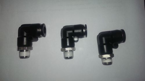 10 pcs push to connect tube swivel elbow 90° fitting, 3/8 tube 1/4 npt male for sale