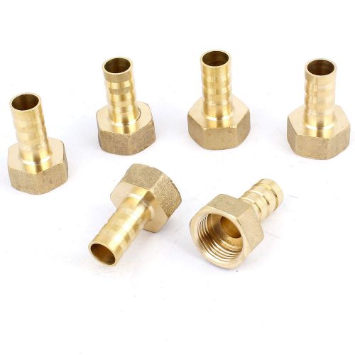 6pcs brass fitting air hose barb 10mm to 3/8pt female threaded coupler adapter for sale