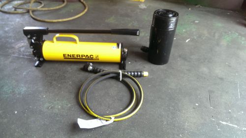 Enerpac p-80 hydraulic hand pump, psi 10,000 (700) &amp; 52 tons powerteam cylinder for sale
