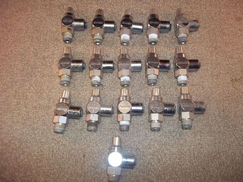 Lot of 16 bimba 1/4 npt flow control fittings for sale