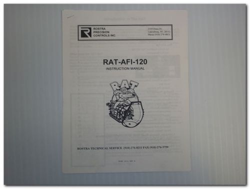 Rostra precision controls rat-afi-120 ratafi120 instruction manual for sale