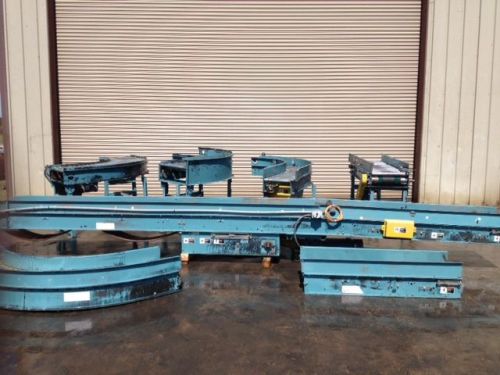 16&#034; powered case incline conveyor w/ (4) 90^ curves, cleated belt for sale