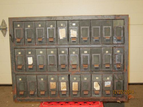 Vintage Industrial Age Steampunk 30 Drawer File / Tool Cabinet Case 24&#034; Deep