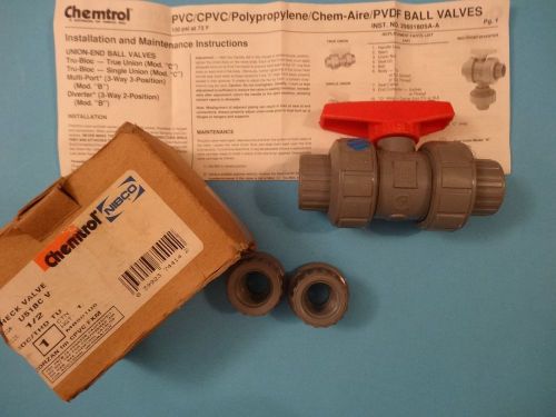 Nibco chemtrol 1/2 cpvc check valve u51bc v soc/thd tru-bloc for sale