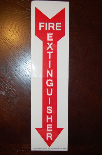 Lot of 20 fire extinguisher down arrow self-adhesive vinyl signs 3.75&#034; x 15&#034; for sale