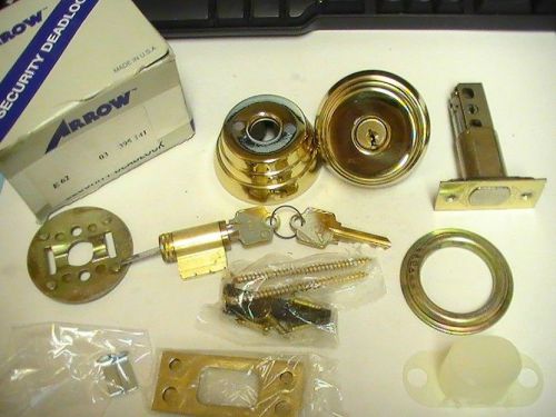 Arrow us e62 03 395 141 deadbolt heavy duty double cylinder dead lock brass for sale