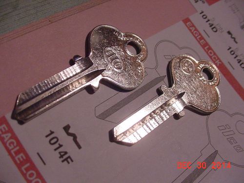 LOCKSMITH NOS 5 Key Blanks Ilco brand 1014F for EAGLE locks vintage uncut