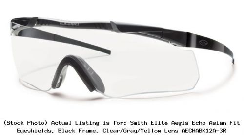 Smith Elite Aegis Echo Asian Fit Eyeshields, Black Frame, Clear/: AECHABK12A-3R