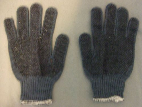 12 Pairs with grips Blue Adult  Winter Work Gloves one dozen