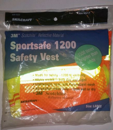 3M scotchlife reflective material sportsafe 1200 safety vest LARGE