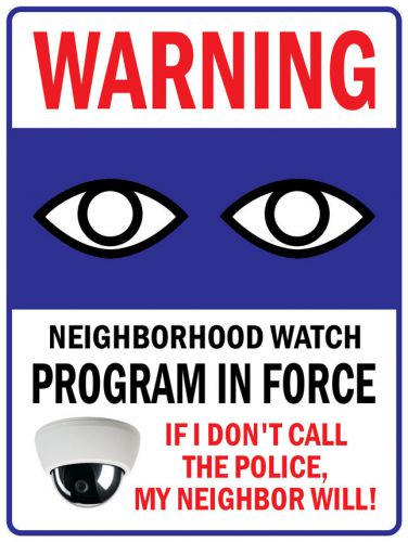 PAS354 Warning Neighborhood Watch Program In Force Metal Sign 9&#034;x12&#034; + Free Ship