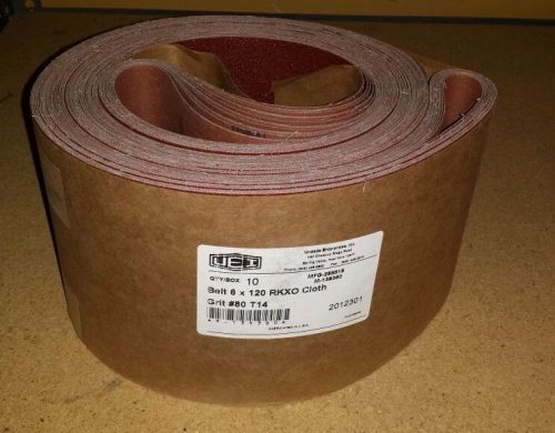 Lot of 10 uneeda sanding belts 80 grit 6&#034; x 120&#034; new for sale