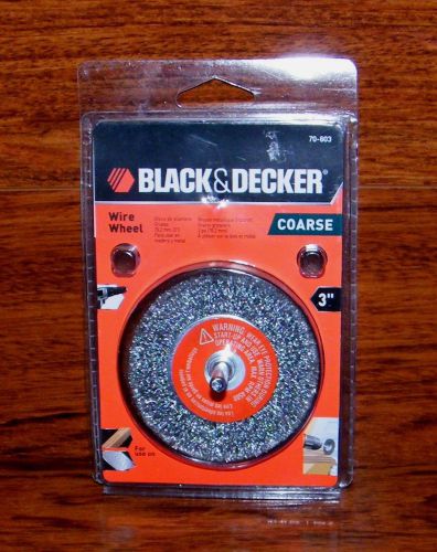 Black &amp; Decker (70-603) 3&#034; 1/4&#034; Shank Coarse Crimped Wire Wheel **NEW**