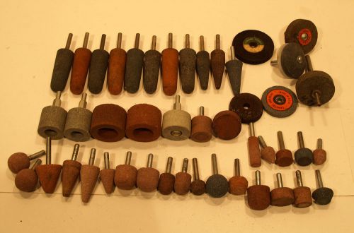 42 vintage usa 1/4” shank rotary abrasive die grinding stones (dumore dremel) for sale