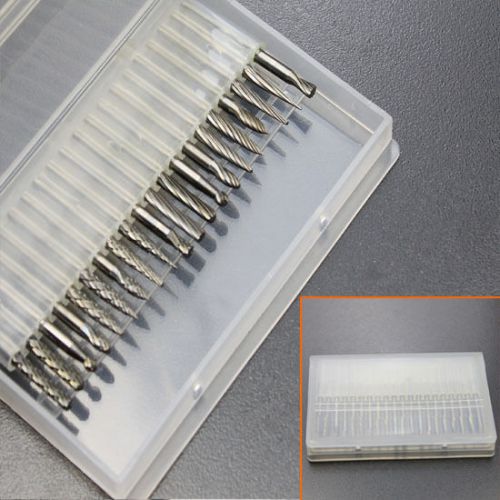 20 x 1/8&#034; tungsten steel solid carbide burrs rotary tool drill bits set 3*3mm for sale