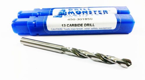 #13 Wire (Lot of 2) Mill Monster Solid Carbide 2 Flute Jobber Twist Drill (K245)