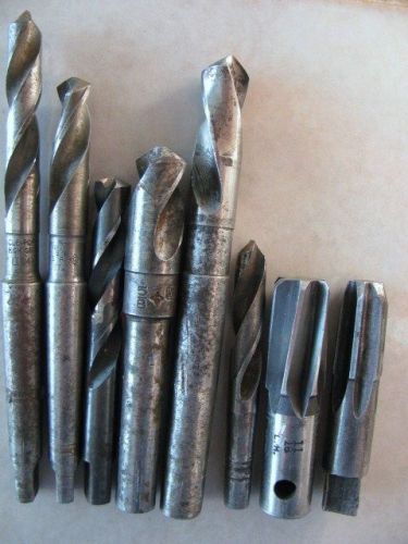 Machinist and lathing tools morse taper drill bits p.&amp; w. c.t.d. h.s. c-l. all 8 for sale