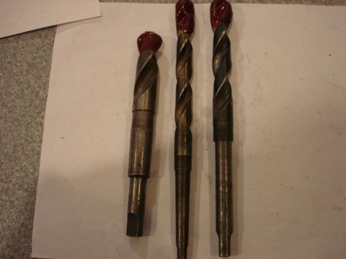 Taper Shank Drills Lot of 3 Pcs.Made in USA Various Sizes