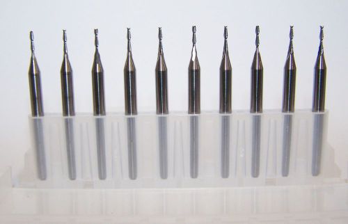 (10) 1.00mm (.0394&#034;) 2 flute carbide endmills - new - super sale for sale