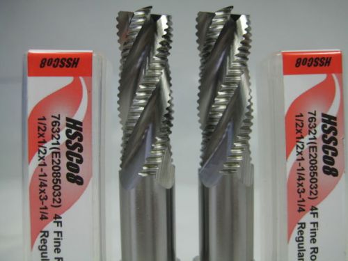 LOT ( 2 ) NEW YG COBALT 1/2&#034; ROUGHING END MILL ROUGHER MILLING LATHE CNC TOOL