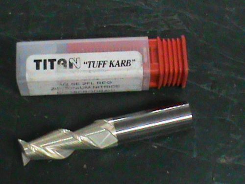 1/2&#034; SE 2FL Titan Tuff Karb Carbide  End Mill