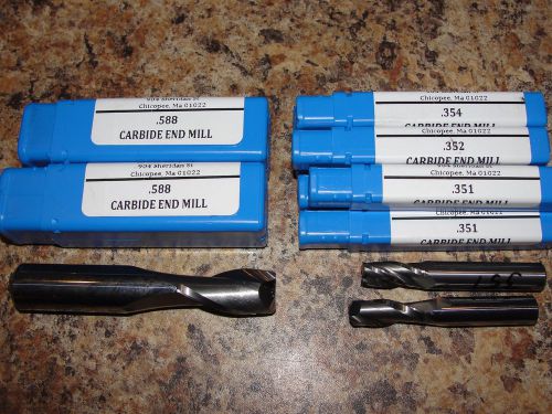 Solid Carbide End Mills a lot of 16-2 Brand New and 14 Reground-