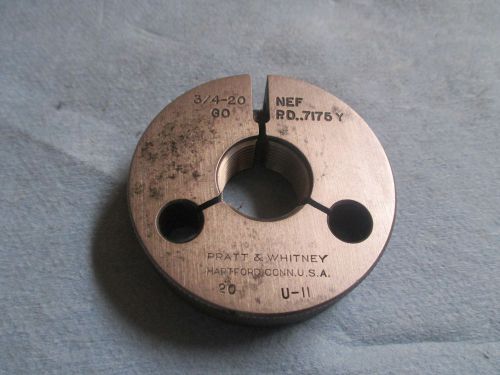 3/4 20 NEF THREAD RING GAGE GO ONLY .750 P.D.= .7175 USA MADE MACHINE SHOP TOOLS