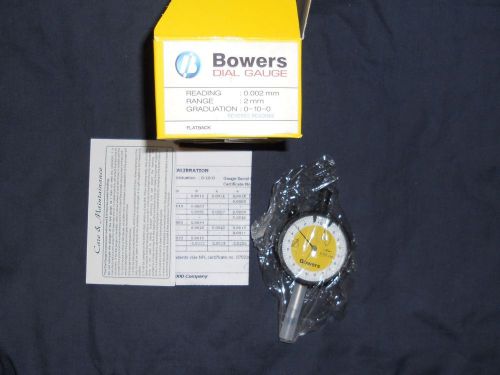 New! bowers dial gauge,.002mm reading,2mmrange,0-10-0grad. for sale