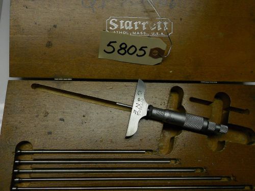 Starrett no. 440 depth micrometer set, 0-6&#034; capacity, in storage case for sale