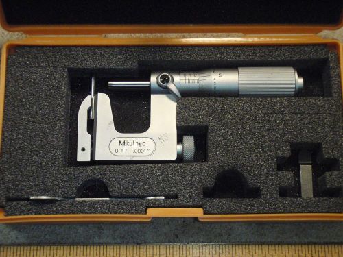 Mitutoyo 0-1 inch anvil-pin micrometer no 117-107 w/ case for sale