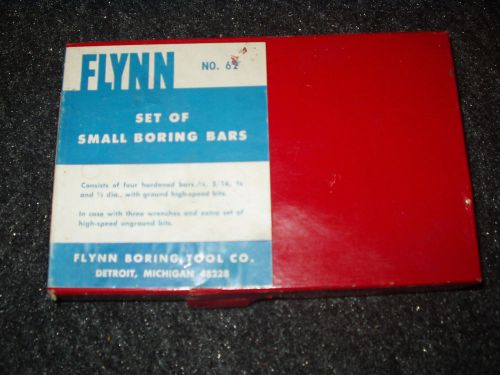 Flynn mfg. detroit small boring bars 4 pc set ,  1/4 , 5/16, 3/8and 1/2&#034; with wrench for sale