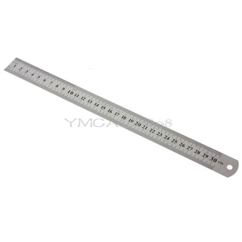 1x Stainless Steel Ruler Gauge Measuring 12inches Straight DIY Craft Tool