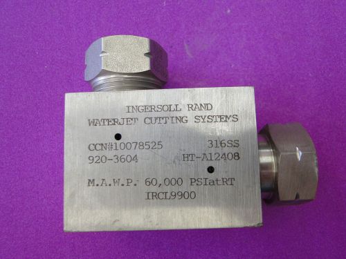 Ingersoll Rand Water Jet Cutting System Valve CCN #10078525 316SS