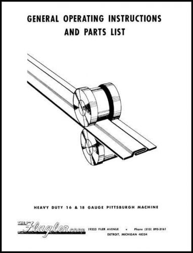 Flagler Heavy Duty 16 &amp; 18 Gauge Pittsburgh Machine Manual