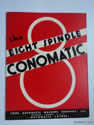 C.1940 eight spindle conomatic screw machine tool catalog cone automatic vintage for sale