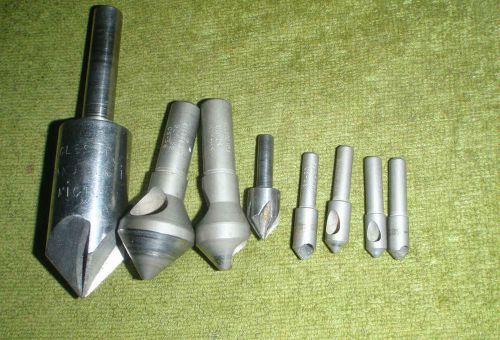 8 MACHINIST TOOLS LATHE MILL  Counter Sinks/used  1/4&#034; -1 1/8&#034;/Weldon &amp; more