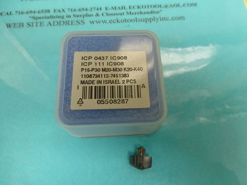 INDEXABLE DRILL TIP ICP-0437  ISCAR SUMOCHAM GRADE IC908 FOR STEEL NEW $31.95