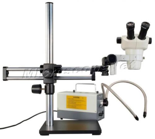 Omax binocular stereo microscope zoom 6-50x+boom stand+150w gooseneck cold light for sale