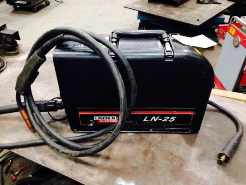 Lincoln ln-25 cv/cc semiautomatic suitcase wire feeder &amp; mig gun for sale