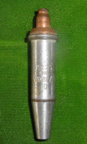 Used oxweld oxy acetylene cutting torch tip 1502 - size 10  part number j 15z20 for sale