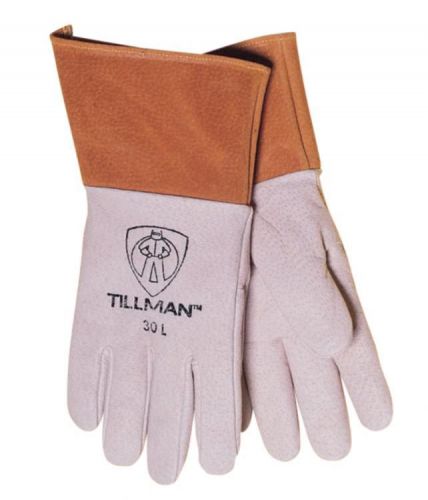 Tillman 30 Pearl Top Grain Pigskin  4&#034; Cuff TIG Welding Gloves, Small