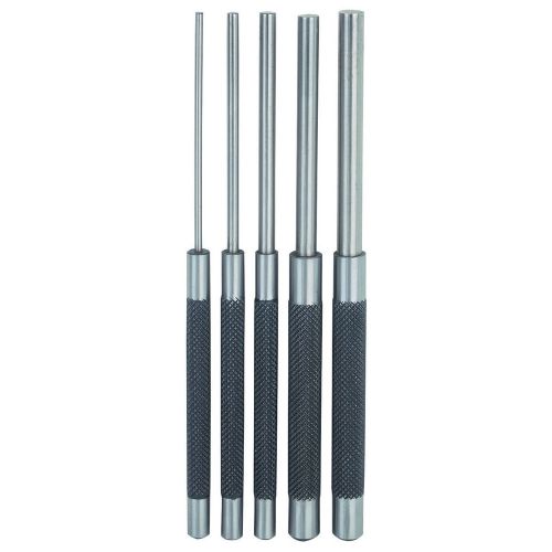 Long drive pin punch set, 5 pieces, 8&#034; long with 4-7/8&#034; handle, carbon steel for sale