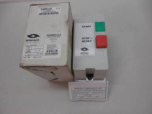 Springer 9 amp starter #jc0906p1g-s 1iec enclosed contractor  240 vac coil for sale